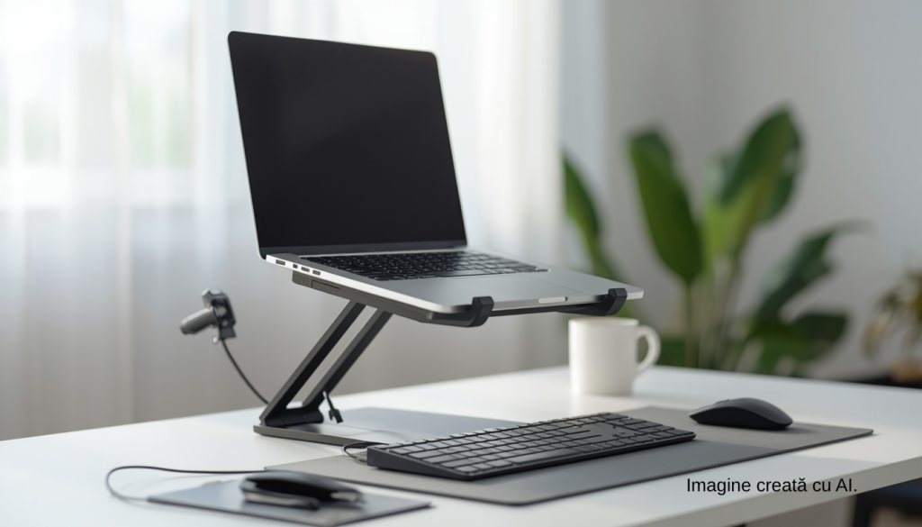 Setup home office ergonomic: ce contează cu adevărat pe orice buget | UrbanVerse laptop... exagerat de sus
