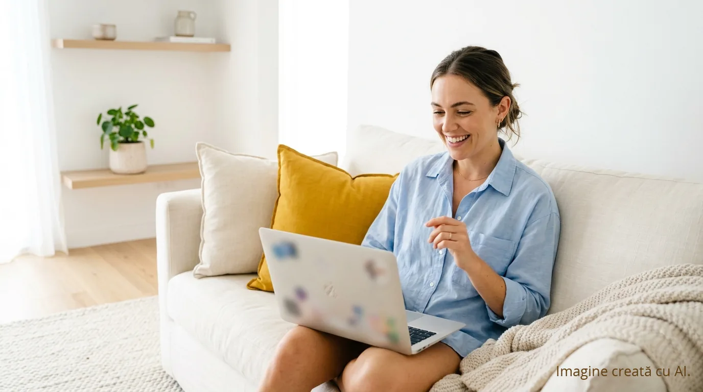 Wi-Fi 7: merită să-ți schimbi routerul în 2026? Ghid direct, în 5 minute | UrbanVerse Femeie într-un apel video fluid, de pe canapea