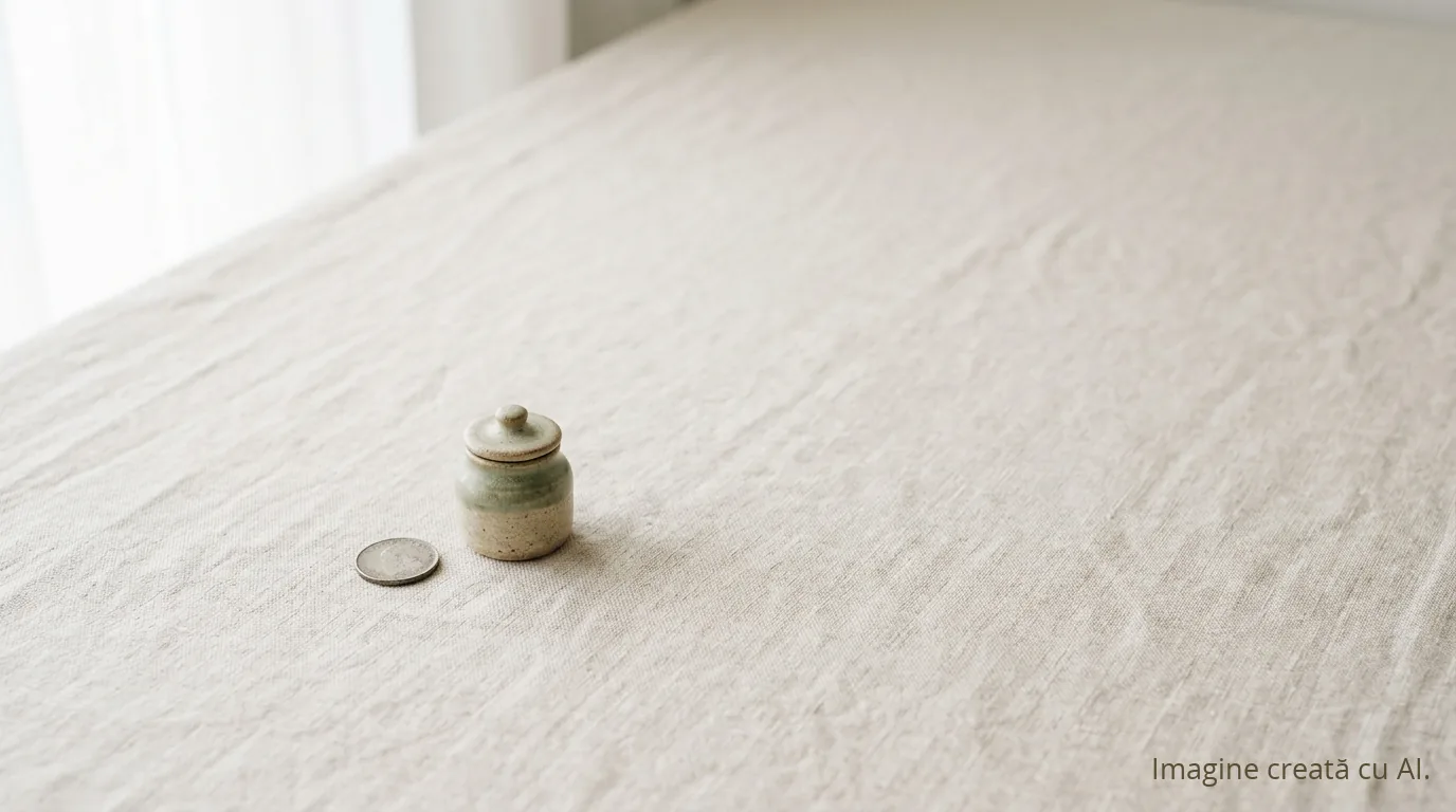 O monedă lângă un borcan de ceramică, ritmul lunar